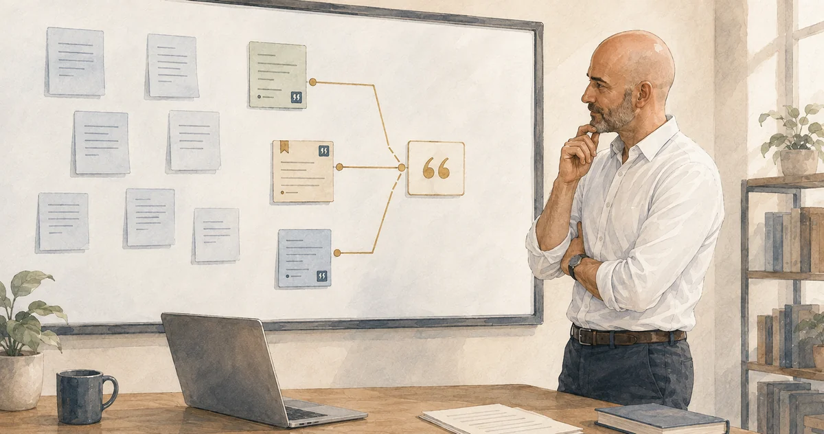Signaux de citation IA analys&eacute;s sur un ordinateur portable